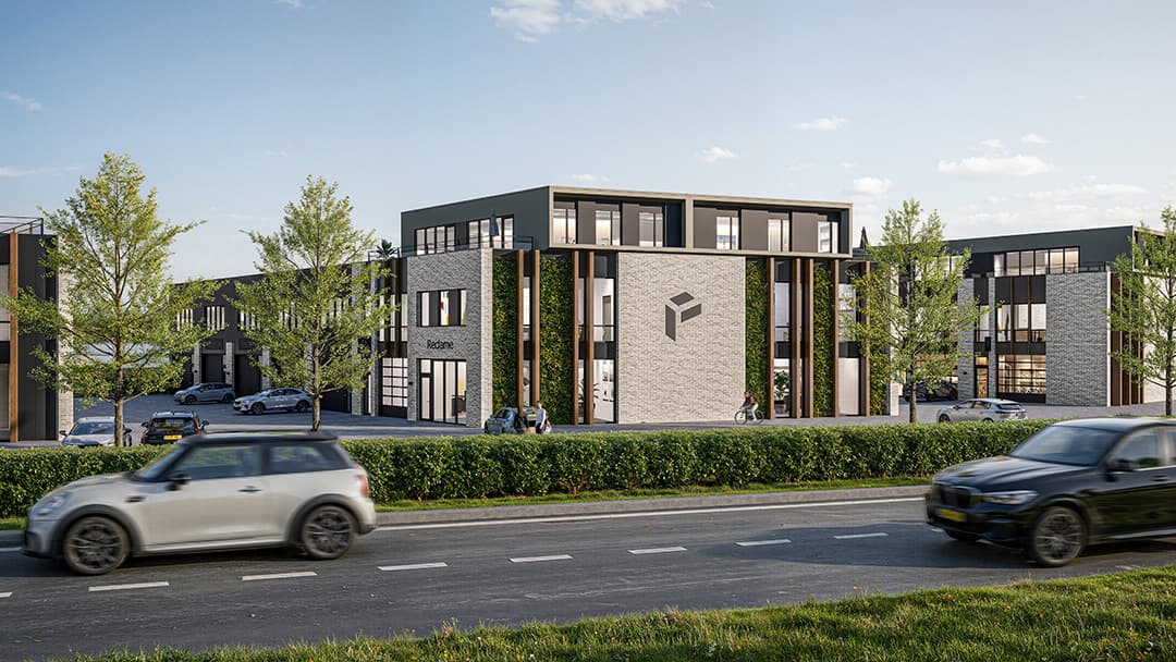 Impressie van het garageboxencomplex